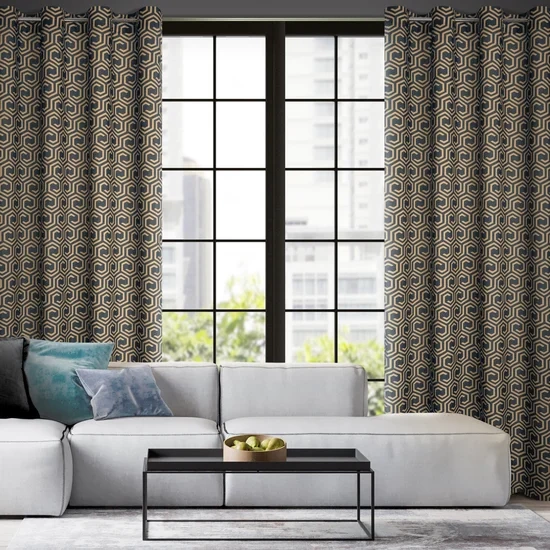 Zavjesa od oxford tkanine sa geometrijskim motivom  140x250 Juliet