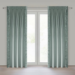 Ekskluzivna baršunasta zavjesa ukrašena 3D aplikacijom ruže 140x270 cm traka - ROSES Eva Minge