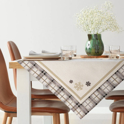 Stolnjak goblen s motivom zlatne pahulje i ukrasnim kariranim rubom 90x90 Angel