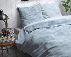 Posteljina od flanela 140x220 plava, mekana na dodir Washed Cotton