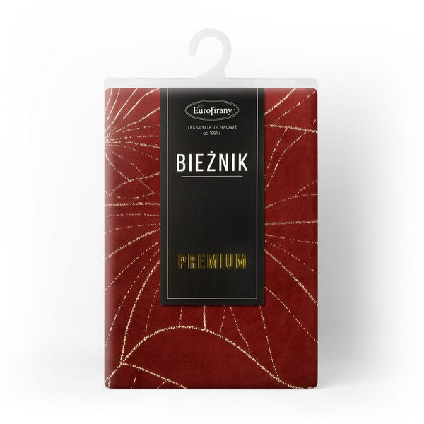 Baršunasti stolnjak 35x180 s nježnim svijetlozlatnim listovima lopoča  Blink 18