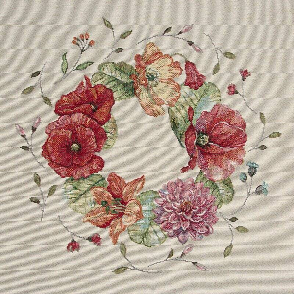 Goblen stolnjak ukrašen tkanim cvjetnim motivom 100x100