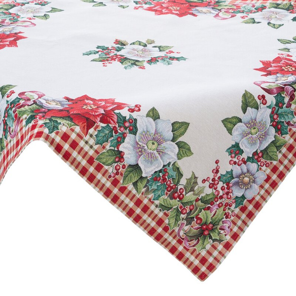 Božićni tapiserijski stolnjak 100x100 cm ukrašen božićnim motivom