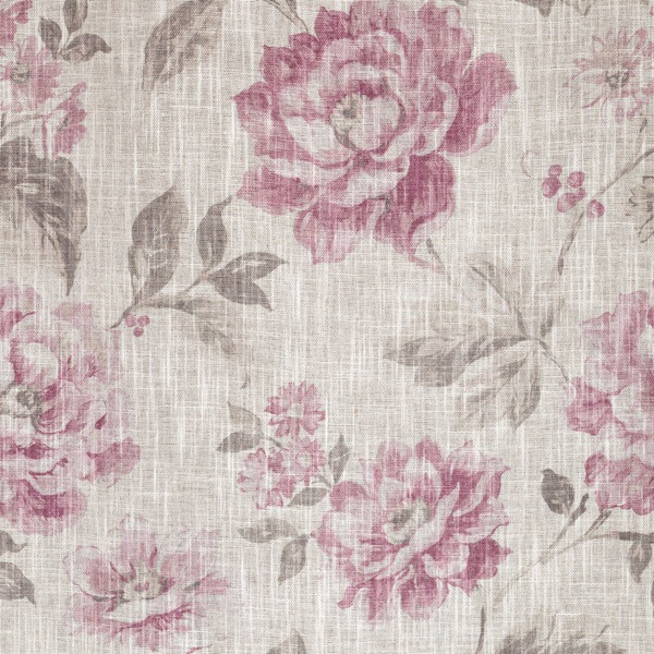 Zavjesa 140x250 od tkanine s dodatkom lana, ukrašena suptilnim cvjetnim printom- DAVENA