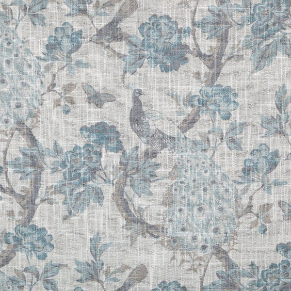 Zavjesa od tkanine s dodatkom lana, ukrašena printom, 140x250 cm,