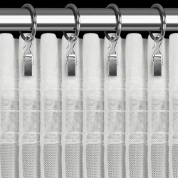 Bijela mrežasta zavjesa ukrašena 3D aplikacijom ruže, 350x270 cm - traka ROSES3 - Eva Minge