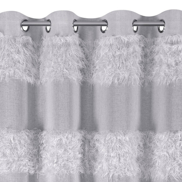 Zavjesa 140x250 od gaze ukrašena moher koncem Margaret 3