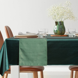 Set stolnjaka i nadstolnjaka, zelena 140x220 cm, satenski sjaj - GLAMO