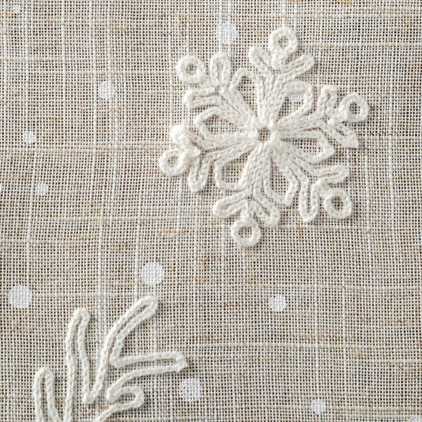 Božićni stolnjak 85x85 cm ukrašen nježnim printom, bež, lanena struktura