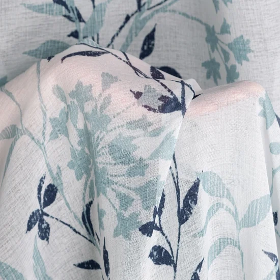 Poluprozirna zavjesa 140x250 od svijetlog mat etamina sa printom cvijeća 140x250 cm Fiona