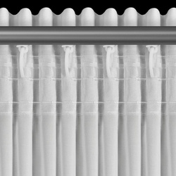 Bijela mrežasta zavjesa ukrašena 3D aplikacijom ruže, 300x120 cm, traka - ROSES3 - Eva Minge