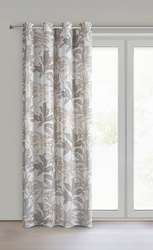 Zavjesa od poluprozirne tkanine ukrašena sjajnim printom, 135x250 cm, zlatne rupice - ANELI