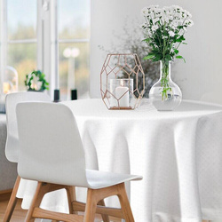 Okrugli stolnjak ukrašen srebrnim sjajnim koncem i elegantnom trakom ∅ 120 Ellen