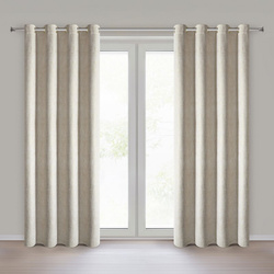 Krem zavjesa od šenil tkanine sa sjajnim koncem 140x250 cm sa zlatnim ušicama - BITSY