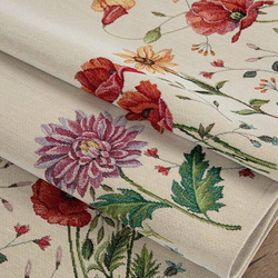 Goblen stolnjak ukrašen tkanim cvjetnim motivom 100x100