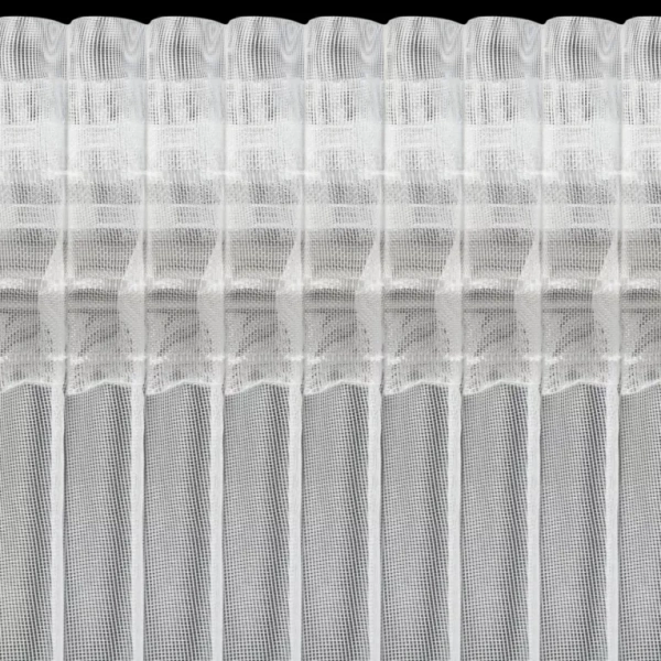 Set od 2 bijele zavjese od fine mreže ukrašene suptilnim vezom, 140x270 cm - LETI