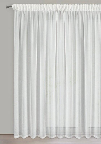 Gotova zavjesa 300x270 od šifona ukrašena printom mramora, zlatne ušice Hera