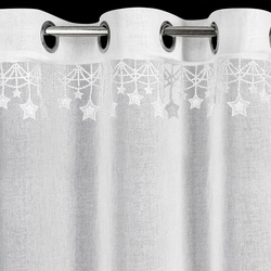 Božićna zavjesa od gaze ukrašena aplikacijom s motivom zvijezde, 140x250 cm - XMAS