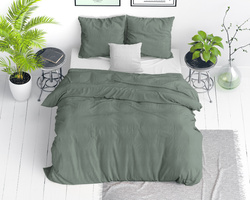 Zelena pamučna posteljina 240x220 pakirana u atraktivnu Stone Washed Green vrećicu