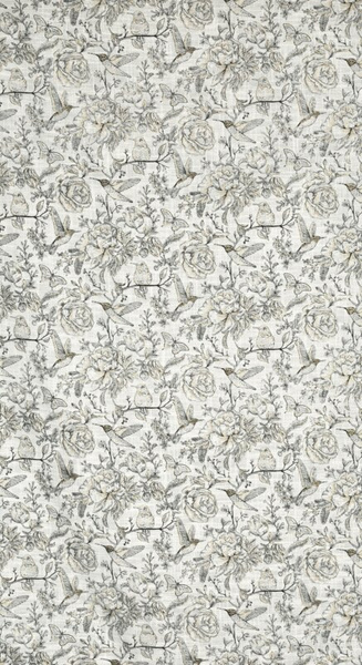 Zavjesa s prirodnim tkanjem i dodatkom lana, prirodne boje s botaničkim uzorkom ukrašenim zlatnim detaljima, 140x250 rupice - LUCINA 2