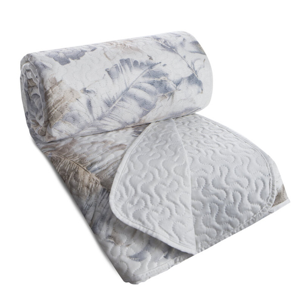 Baršunasti prekrivač za krevet 200x220 cm ukrašen botaničkim printom