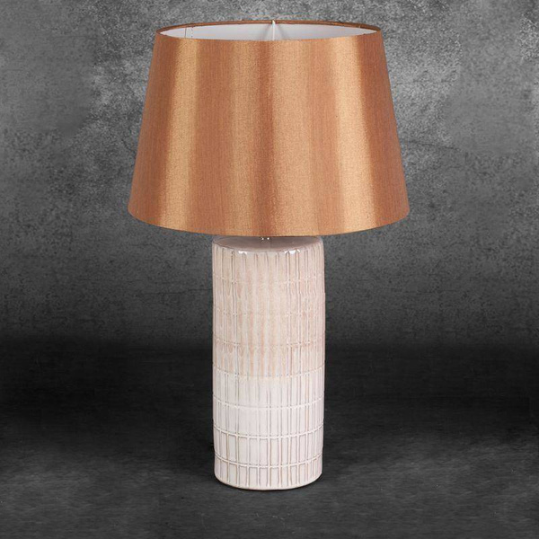 Lampa stolna izrađena od keramičke gline sa sjajnim smeđam abažurom 33X56 Edna