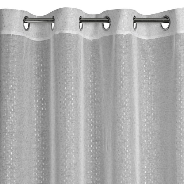 Zavjesa od svijetlog etamina sa srebrnim printom 300x250 cm Loara