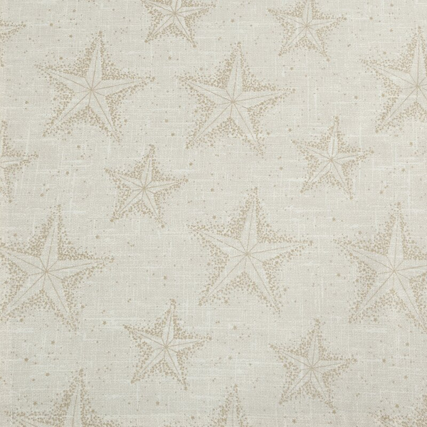 Pamučni božićni stolnjak 145x350 cm krem, zlatni ukrašen uzorkom zvijezde Winter
