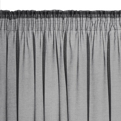 Crna zavjesa s krznenom aplikacijom na traci 140x270 Marion