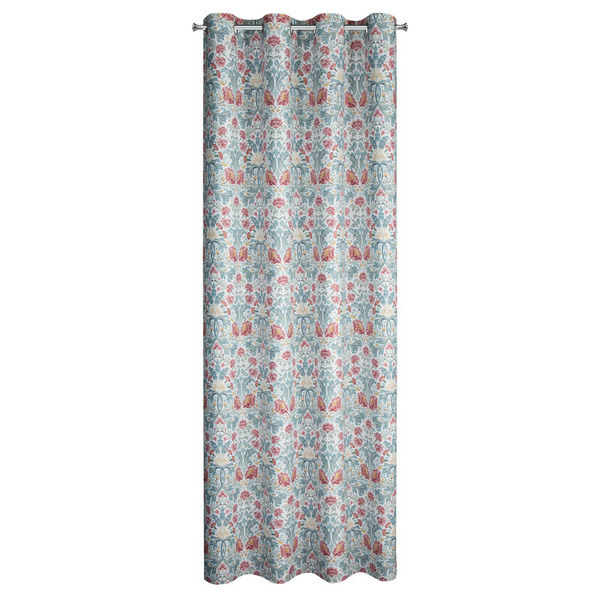 Bijelo-bordo zavjesa za zamračivanje s cvjetnim printom, 135x250 cm- ASHLEY