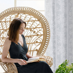 Zavjesa od svijetlog etamina u eko stilu s printom nježnih grančica 140x250 cm Amber