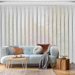 Bijela zavjesa s efektom uzorka lišća 350x270 Tulsa