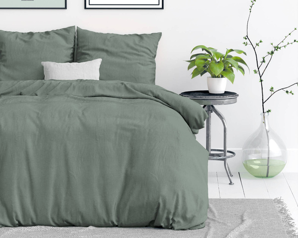 Zelena pamučna posteljina 240x220 pakirana u atraktivnu Stone Washed Green vrećicu