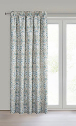 Zavjesa za zamračivanje, bijela i plava, ukrašena biljnim printom, 135x270 cm- ASHLEY
