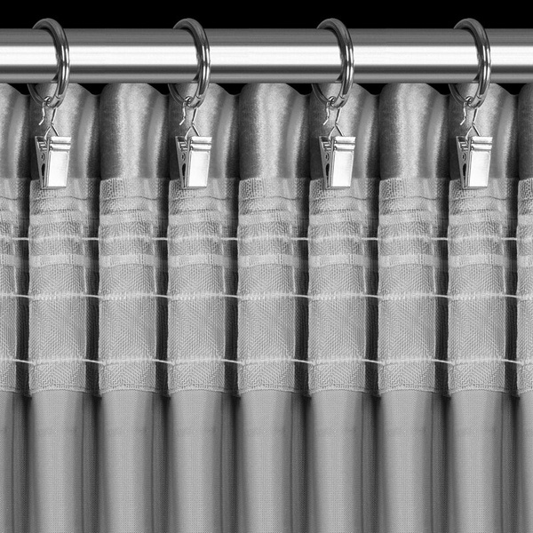 Srebrna zavjesa od sjajnog baršuna 140x270 cm traka - CAMERON