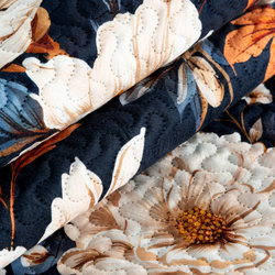 Baršunasti prekrivač za krevet 200x220 cm ukrašen botaničkim printom