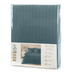 Premium prugasta posteljina za apartmane od pamučnog satena 140x200