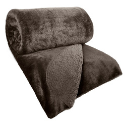 Zimska deka 170x210 cm, dvostrani prekrivač od ugodnog krzna i tkanine s uzorkom janjeće kože, NINA Premium