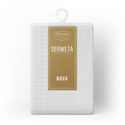 Stolnjak 85x85 ukrašen srebrnim sjajnim koncem i elegantnom trakom Ellen