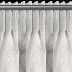 Bijela šifonska zavjesa ukrašena trodimenzionalnim ružama, 350x160 cm, traka - DIANA