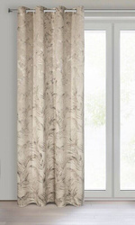 Zavjesa od mekog baršuna s metalik printom s motivom palminog lišća 135x270 Debra