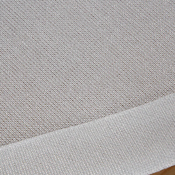 Okrugli stolnjak s lanenim tkanjem i sjajnim koncem, završen dvostrukom trakom na rubovima ∅ 180 cm Bianca 2