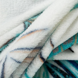 Pokrivač mekan i ugodan na dodir s printom plavog lišća 150 X 200 PILAR