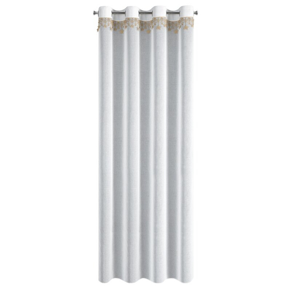 Božićna zavjesa od gaze ukrašena aplikacijom s motivom zvijezde, 140x250 cm - XMAS