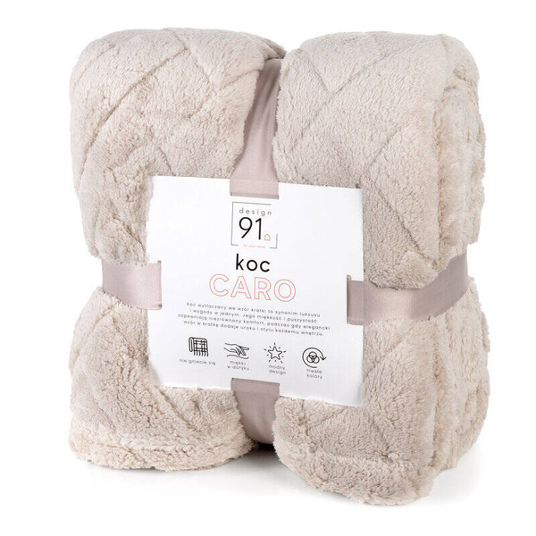 Flano deka 170x210 ukrašena reljefnim uzorkom CARO