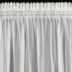 Set od 2 bijele zavjese ukrašene čipkom s biserima, uključujući špagu, 140x270 cm LARIS traka
