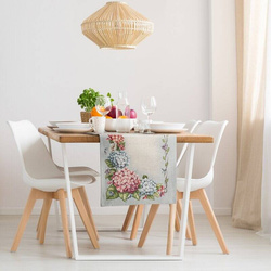 Goblen nadstolnjak ukrašen tkanim cvjetnim motivom 