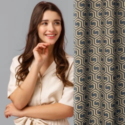 Zavjesa od oxford tkanine sa geometrijskim motivom  140x250 Juliet