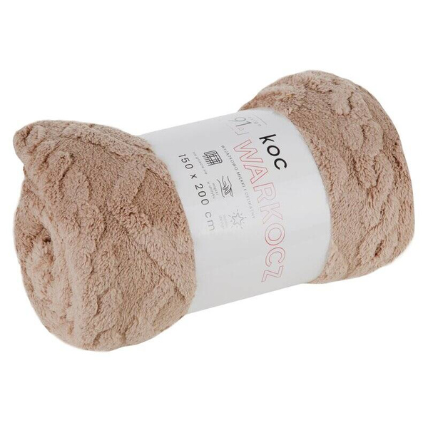 Deka bijela s ukrasnom pletenicom 150x200