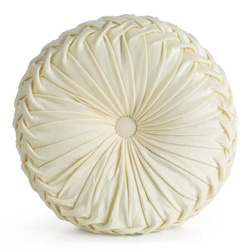 Okrugli ukrasni jastuk od BARŠUNA, stilski izgužvan, s punjenjem